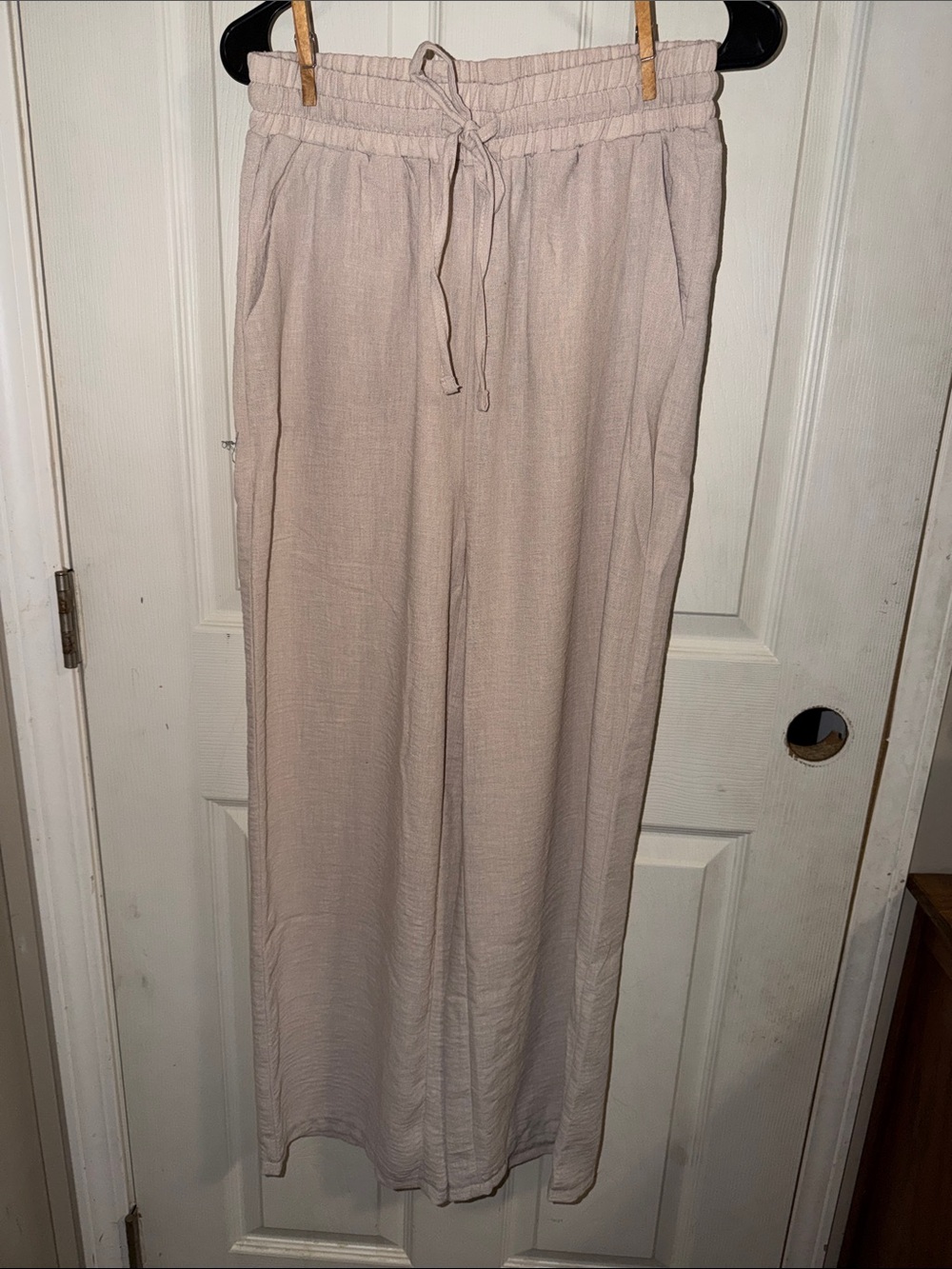 Zenana Outfitters Wide-Leg Drawstring Pants - Light Taupe